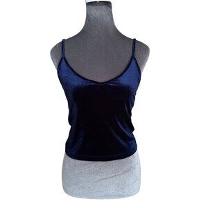 Forever 21 Womens Navy Blue Velvet Camisole Tank Top Medium